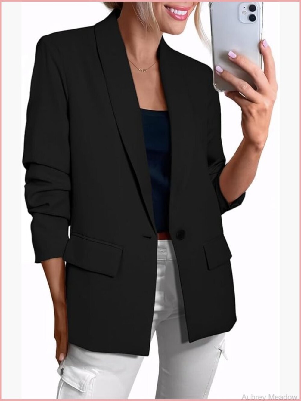 Long Sleeve Blazer Business Casual Open Front Work Office Suit Jacket